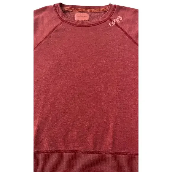 AMERICAN EAGLE LONG SLEEVE CREWNECK SWEATSHIRT, WOMENS, M, HEATHER CRANBERRY - Picture 3 of 11